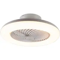 QAZQA Kattotuuletin valkoinen 55,5 cm sis. LED himmennettävä kaukosäätimellä - Clima