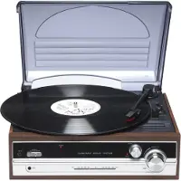 Denver VPR-190MK3 levysoitin / retro levysoitin FM-radiolla / vinyylisoitin sisäänrakennetuilla kaiuttimilla