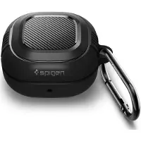 Spigen Rugged Armor TPU-Kotelo - Samsung Galaxy Buds2/Live/Pro - Musta