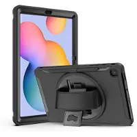 24hShop Kotelo pyöritettävällä telineellä Samsung Galaxy Tab S6 Lite Musta