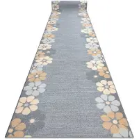 Rugsx Alfombra de pasillo con refuerzo de goma MARGARETKA flor, gris 120 cm 120x400 cm