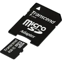 Transcend 4 GB microSDHC, 4 GB, MicroSDHC, Luokka 4, 4 MB/s, Musta (TS4GUSDHC4)