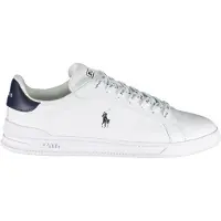 Ralph Lauren Ftw for man. 809829824003 Heritage Court II navy leather sneakers (44), White, Flat, Laces, Casual