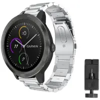 CaseOnline Rannekoru ruostumatonta terästä Garmin VivoActive 3 - hopea