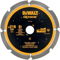 DeWalt Pyörösahanterä kuitusementille DT1473-QZ; 8T; 216x30 mm