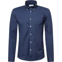 Lindbergh Yarn Dyed Oxford Superflex Shirt L/S - Navy - M
