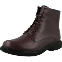 Camper for woman. K400245-008 Neuman Dark brown leather boots (36), Flat, 1 to 3 cm, Laces, Casual
