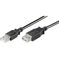 Wentronic - USB-jatkojohto - USB (uros) - USB (naaras) - USB 2.0 - 30 cm - musta