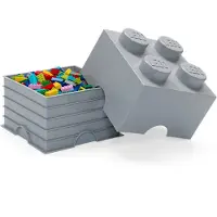 LEGO Storage Brick 4 säilytyslaatikko, harmaa