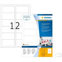 Herma 10304, Valkoinen, Itse kiinnittyvä tulostintarra, A4, Paperi, Laser/Inkjet, Irroitettava