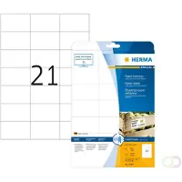Herma 10906, Valkoinen, Itse kiinnittyvä tulostintarra, A4, Paperi, Laser/Inkjet, Kiinteä