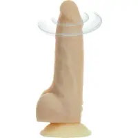 BMS Naked Addiction Pyörivä ja Värisevä Dildo Kaukosäätimellä 18 cm Vanilja