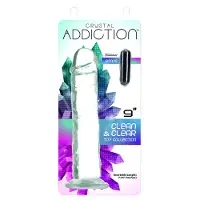 Addiction Crystal - imukupillinen dildo (läpinäkyvä) - 20 cm