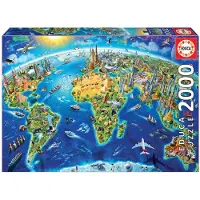 Educa 2000 World landmarks globe palapeli