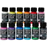 Creativ Company | Tekstiilimaali 50 ml - Värilajitelma, 12 kpl