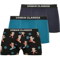 Urban Classics Bokserishortsit laivastonsininen / tummanharmaa / vihreä / monivärinen