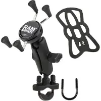 RAM Mount RAM-kiinnitys X-Grip-puhelintelineeseen ohjaustangon U-pulttijalustalla