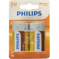 Philips Longlife Battery Zinc D/R20 2pcs.