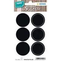 Herma 15094, Musta, Pyöristetty suorakulmio, Kiinteä, Paperi, 7 kpl, 2 arkkia