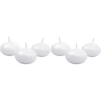 Party Deco Kelluvat kynttilät, Valkoiset, 4cm, 50kpl