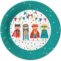 Papstar Pyöreä paperilautanen "Supersankari" halkaisija 23 cm 10 kpl.