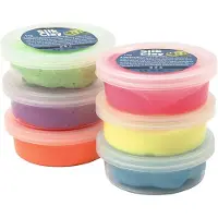 Creativ Company Valikoima Silk Clay itsekovettuvaa muovailusavta - Fluo - 6 kpl neon