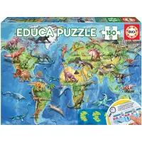 Educa World Map Dinosaurs Puzzle 150 pieces 18997