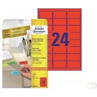 Avery Coloured removable labels red
