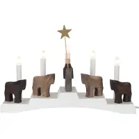 Star Trading Staffans hevoset adventtikynttilänjalka 5 lamppua Valkoinen