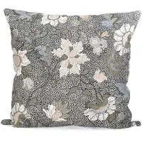 Ceannis Cushion Cover Flower Linen, 50X50Cm - Black - 50X50CM
