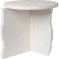 Ferm Living Mineral Sculptural sivupöytä, Bianco Curia marmori