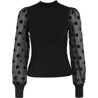 Y.A.S Yasdotme Ls Knit Pullover S. Noos - Black - XL
