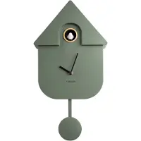 Karlsson Wall Clock Modern Cuckoo Abs Soft Pink - Green - 41X8.5X21.5CM