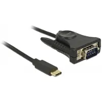 DeLOCK 62964 USB Type-C to RS-232 DB9 - Sarjasovitin, Musta