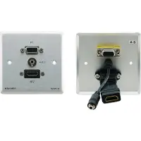 Kramer WXA-H/EU(G)-80 PASSIVE WALL PLATE - 15-PIN HD (F/F), 3.5MM & HDMI (80-000109)