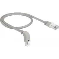 DeLOCK – Network cable RJ45 Cat.6A S/FTP downwards angled/straight 0.5m, grey (85873)