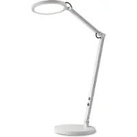 FABAS LUCE Led pöytävalaisin Regina, himmennettävä, Valkoinen/opaali, Työhuone/toimisto, Metalli, Moderni