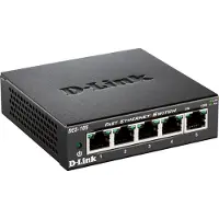 D-Link – DES-105 Ethernet kytkin, 5x10/100Mbps, metallia, musta (DES-105/E)