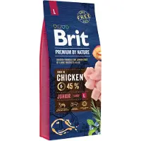 Brit Premium By Nature Junior L kuivaruoka suurille rotujen pennuille, 15 kg