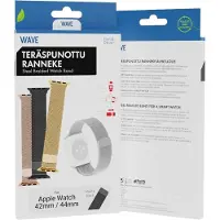 Wave Apple Watch 42/44mm teräspunottu ranneke