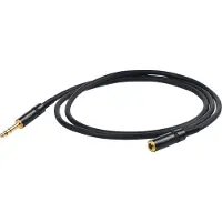Proel 6,3mm stereo naaras - 6,3 mm stereo uros, 3m, musta