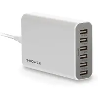 2-Power 6-porttinen, 60W USB-seinälaturi