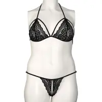 Nortie Friia Plus Size Musta Haaraton Alusasusetti - Black - Plus size