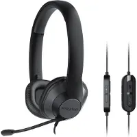 Creative Labs ChatMax HS-720 v2, USB-kuulokemikrofoni melua vaimentavalla kondensaattorimikrofonilla, musta