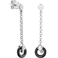 Dondella Ceramic Hanging Circle Black Earrings 2.67g