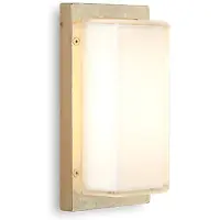 MORETTI Luce Ulkoseinävalaisin Ice Cubic, himmennettävä, Messinki/kulta, Messinki