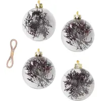 Ferm Living Flora lasinen koriste, M, 4 kpl, violetti