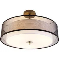 QAZQA Moderni kattovalaisin musta valkoisella 50 cm 3-lamppu - Drum Duo
