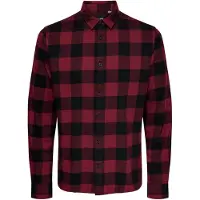 Only & Sons Onsgudmund Ls Checked Shirt Noos - Red - S