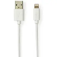 Nedis valkoinen USB - Lightning kaapeli